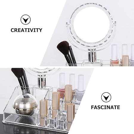 Makeup Dresser With Mirror, Acrylic Cosmetic Storage Box, Simple Dresser Storage Shelf, Acrylic Lipstick Cosmetic Organizer With Mirror Makeup Dresser With Mirror, Acrylic Cosmetic Storage Box, Simple Dresser Storage Shelf, Acrylic Lipstick Cosmetic Organizer With Mirror